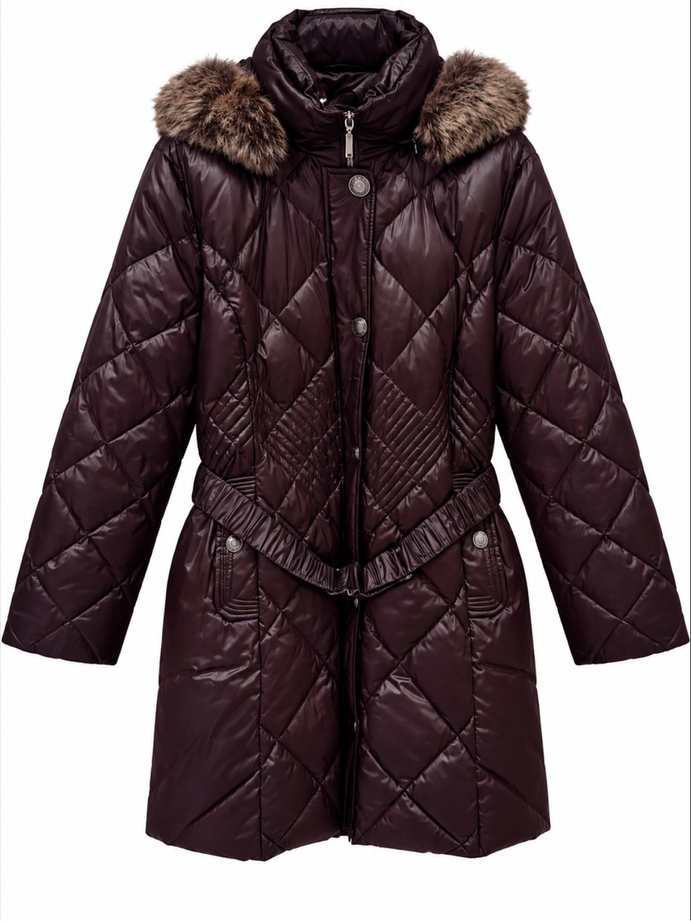 Gerry Webber Chocolate Brown faux down Coat USXL